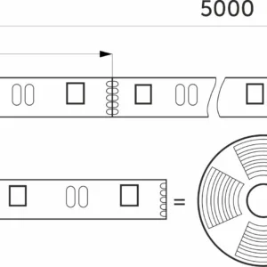 Лента светодиодная RGBW - 10W/m, 12V, 12мм, 5050, 60 д/м, IP20, цветная + теплый белый - 5м, AKS