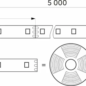 Лента светодиодная RGB SPI ("Бегущий огонь") - 10W/m, 12V, 10мм, 5050, 60 д/м, IP20, цветная - 5м, AKS