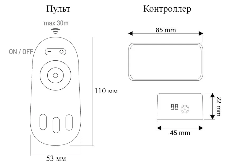 Контроллер для светодиодной ленты RGB, с пультом, 12/24V, 216W/432W, GS