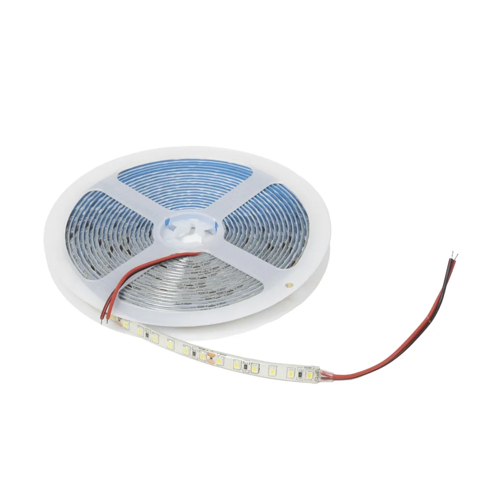 Лента светодиодная влагостойкая - 9,6W/m, 24V, 8мм, 2835, 120 д/м, IP65, нейтр. бел (4000К), 5м, AKS