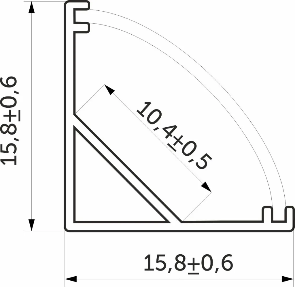 Рассеиватель для профиля ORION-1616C, цвет черный, 3м, AKS
