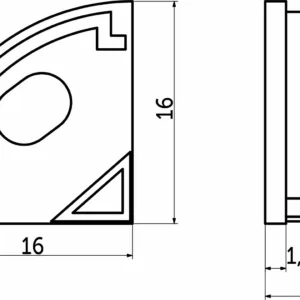 Заглушка к алюминиевому профилю ORION-1616C, форма четверть круга, цвет белый, AKS