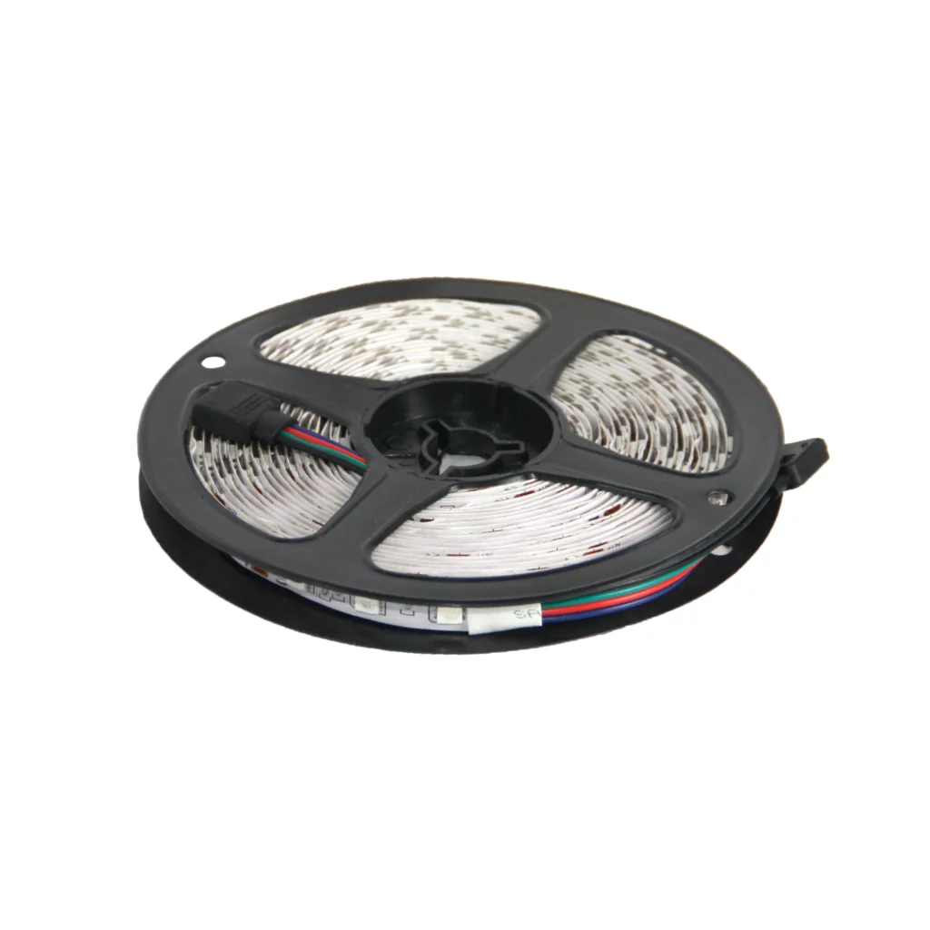 Лента светодиодная RGB влагостойкая - 10W/m, 12V, 10мм, 5050, 60 д/м, IP65, цветная - 5м, AKS