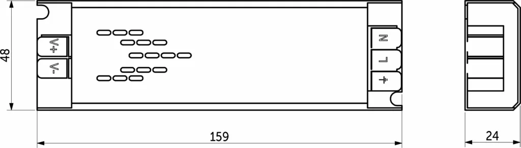 Блок питания Indoor 60W/12V, серия 6, медленный запуск, с диммированием, быстрозажимные клеммы, AKS