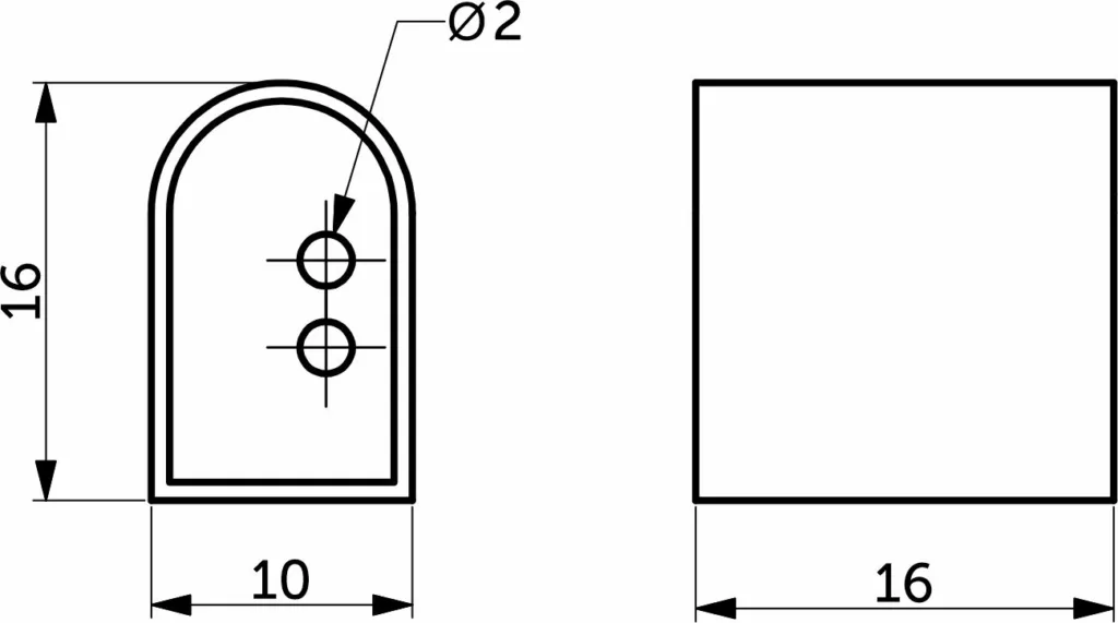 Заглушка для гибкого неона 8*16мм, проходная, AKS