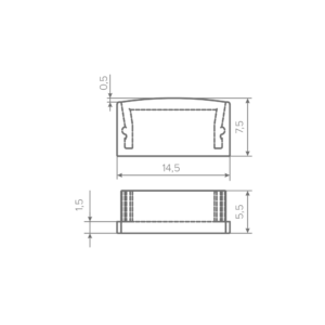 Заглушка для профиля AQ FORM накладного 15х7 золотая
