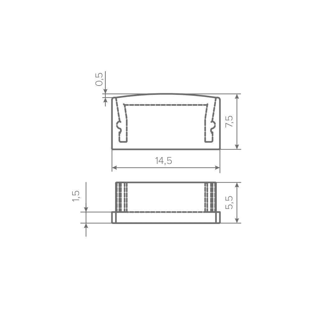 Заглушка для профиля AQ FORM накладного 15х7 золотая