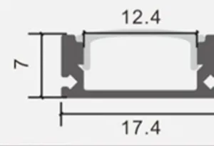 Профиль алюминиевый накладной 1707 с экраном, цвет алюминий, 3м, GS