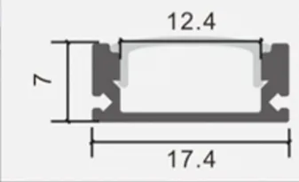 Профиль алюминиевый накладной 1707 с экраном, цвет алюминий, 3м, GS