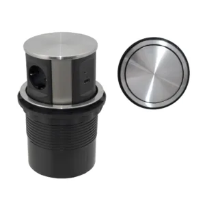 Выдвижной удлинитель Tor USB, 120 мм 3 розетки USB A + C, сталь, AKS