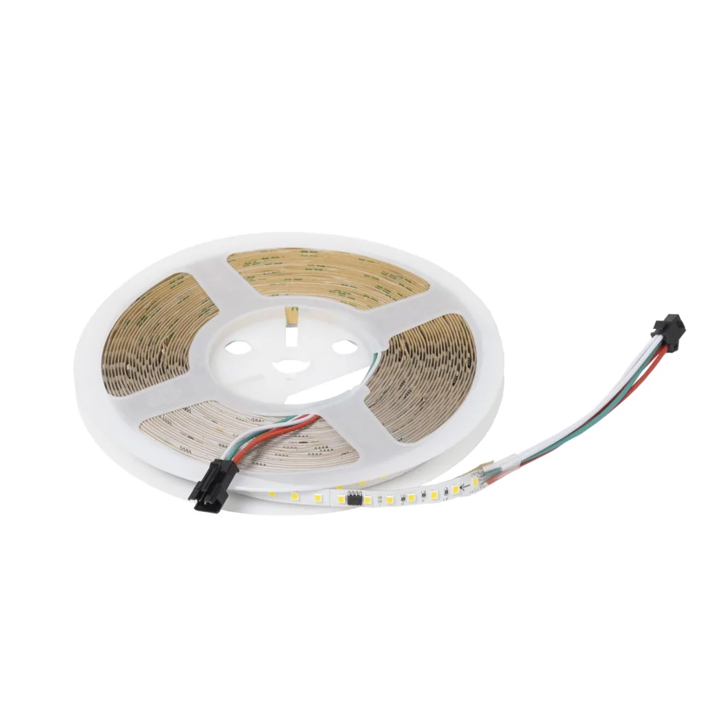 Лента светодиодная SPI ("Бегущий огонь") - 12W/m, 24V, 8мм, 2835, 126 д/м, IP20, нейтральный белый (4000K) - 10м, AKS