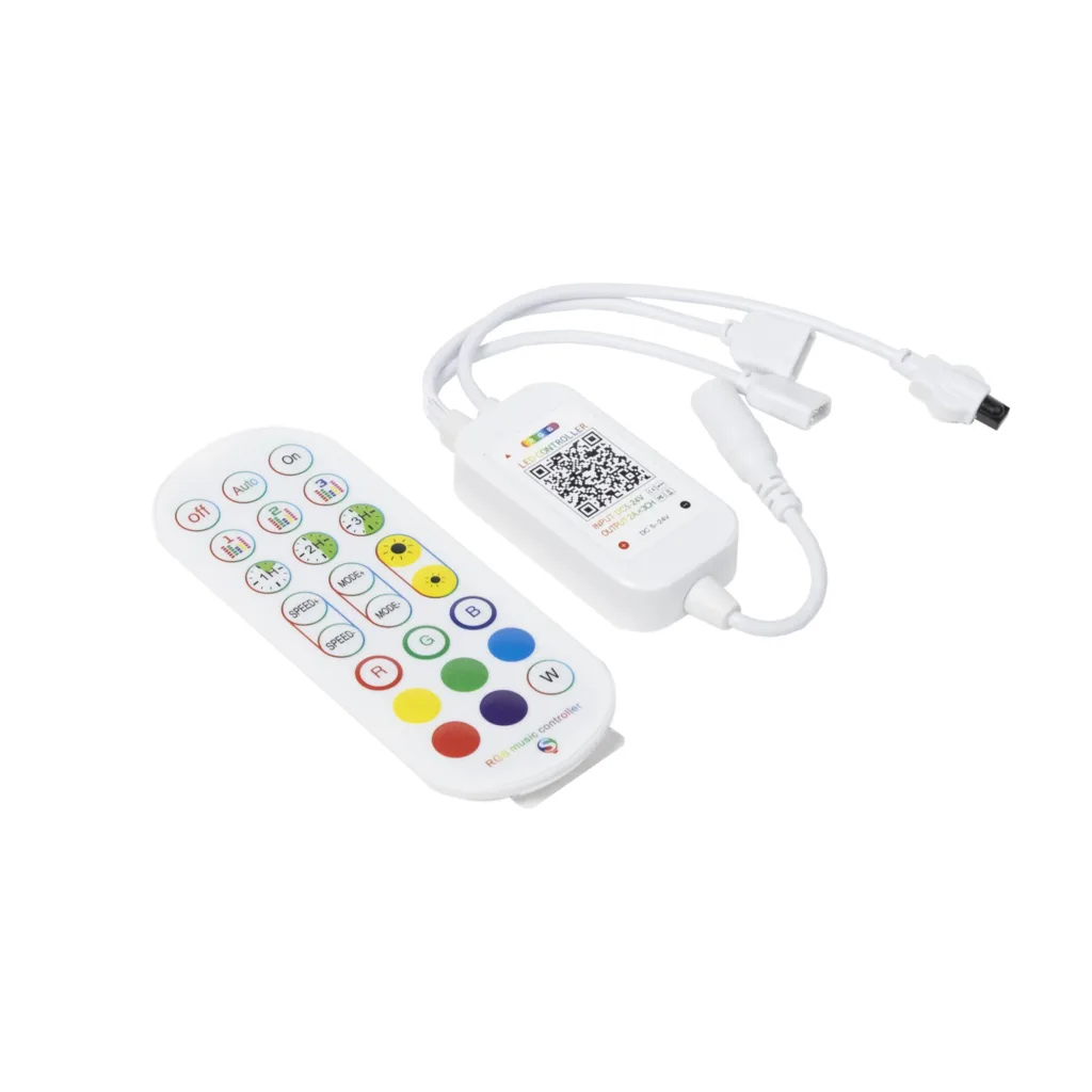 Контроллер для светодиодной ленты RGB, с пультом, музыкальный,12/24V, 72W/144W, AKS