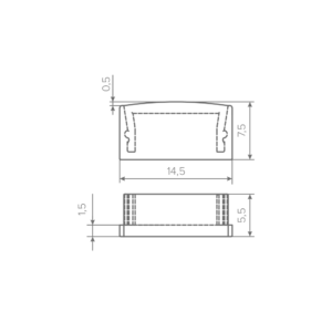 Заглушка для профиля AQ FORM накладного 15х7 черная