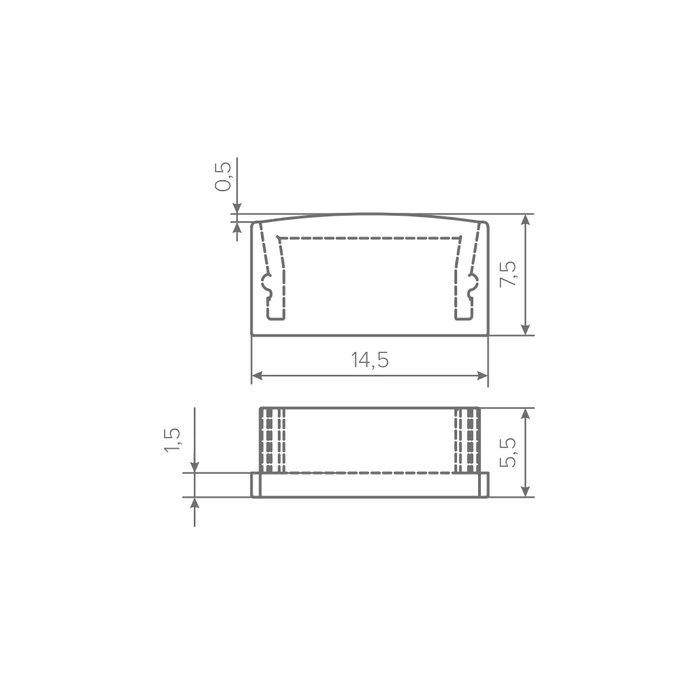 Заглушка для профиля AQ FORM накладного 15х7 черная