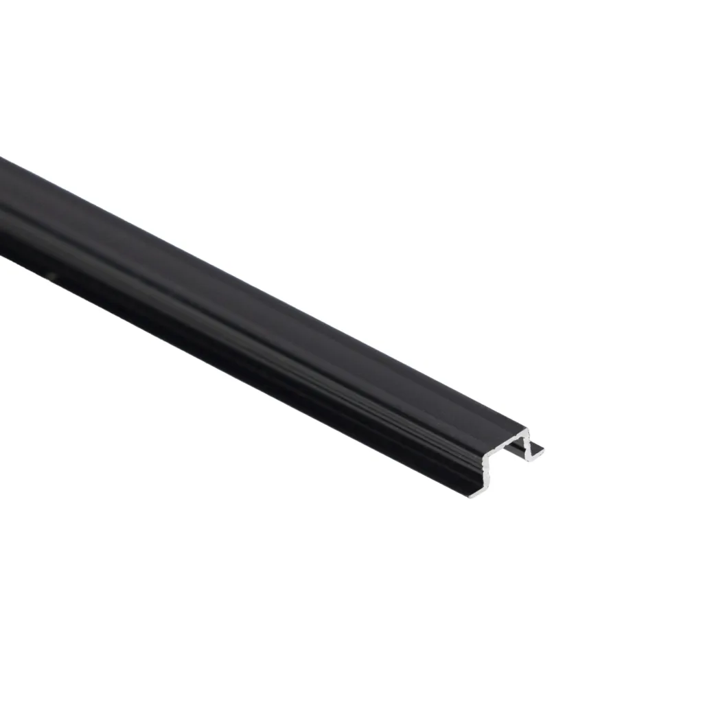 Профиль алюминиевый врезной NAVI-0806A с экраном, узкий, цвет черный, 2м, AKS