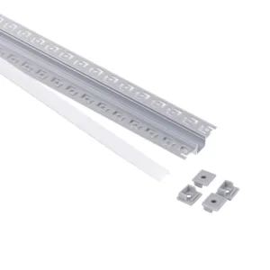 Профиль алюминиевый врезной в гипсокартон RIGEL-1513C, с экраном, цвет алюминий, 2м, AKS (в комплекте 4 заглушки)