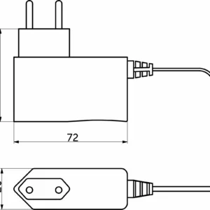 Блок питания Wall 12W/12V розеточный с миниконнектором, AKS
