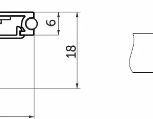 Профиль алюминиевый накладной/торцевой CAPELLA-3016A, с экраном, цвет алюминий, 2м (для 16 ДСП), AKS