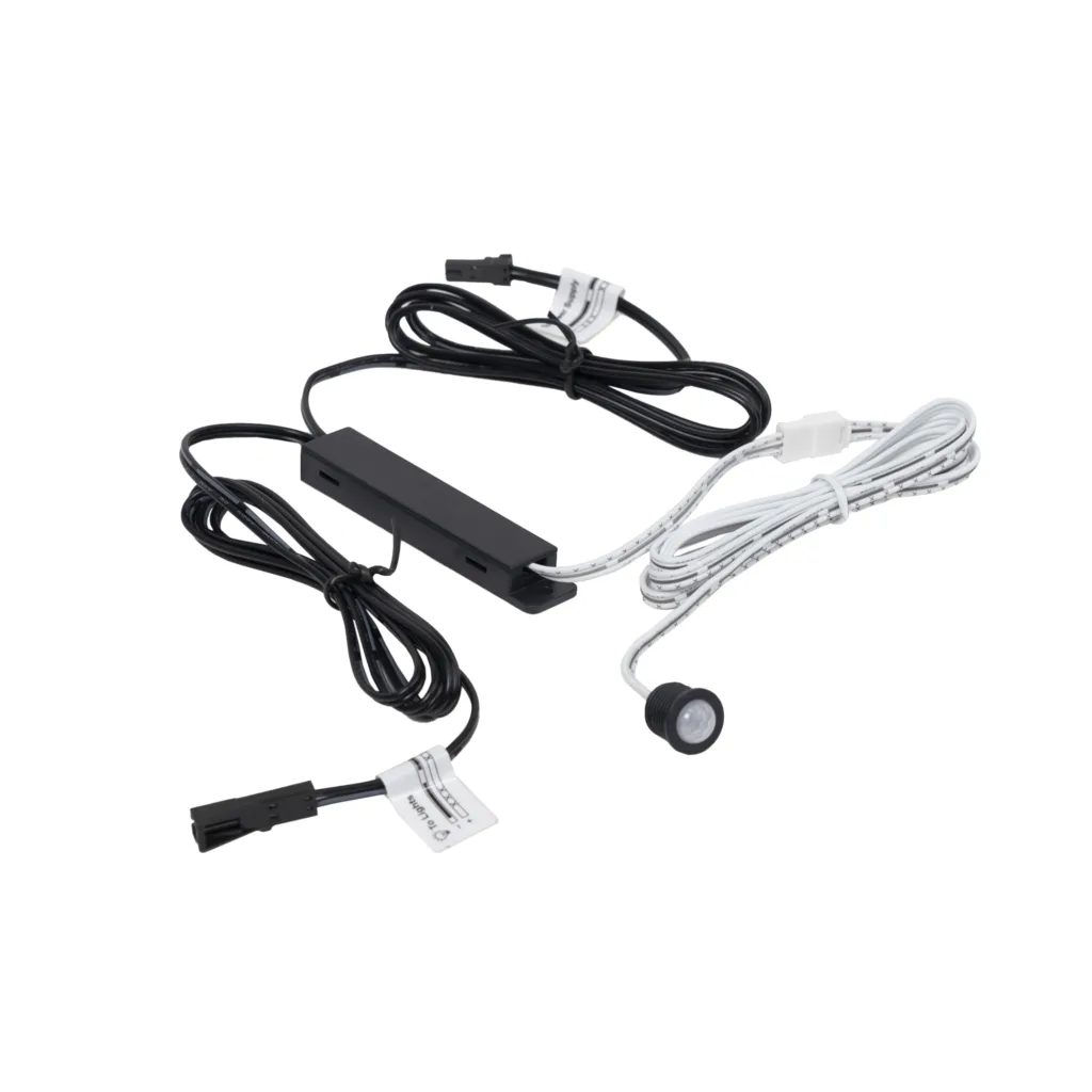 Выключатель бесконтактный на движение (PIR), врезной/накладной, 12/24V, 60W/100W, черный, AKS