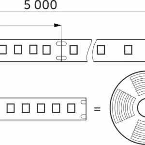 Лента светодиодная двухцветная (CCT) - 14,4W/m, 24V, 8мм, 2835, 180 д/м, IP20, тепл-холод белый, 5м, AKS