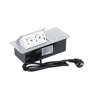 Выдвижной удлинитель Nova 5, 2 розетки, USB A + C, беспроводная зарядка, алюминий, AKS