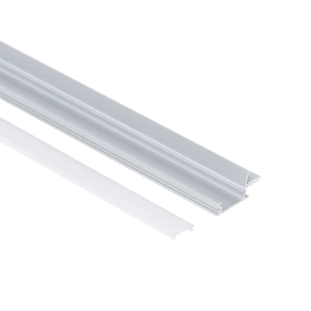 Профиль алюминиевый врезной/торцевой CAPELLA-3218A, с экраном, цвет алюминий, 2м (для 18 ДСП), AKS