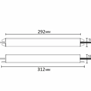 Блок питания Indoor 48W/12V, серия 2, тонкий, AKS