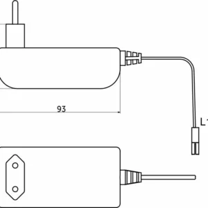Блок питания Wall 24W/12V розеточный с миниконнектором, AKS
