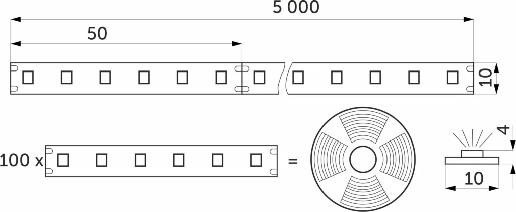 Лента светодиодная термостойкая, подводная - 9,6W/m, 24V, 11мм, 2835, 120 д/м, IP68, нейтральный белый (4000К), 5м, AKS