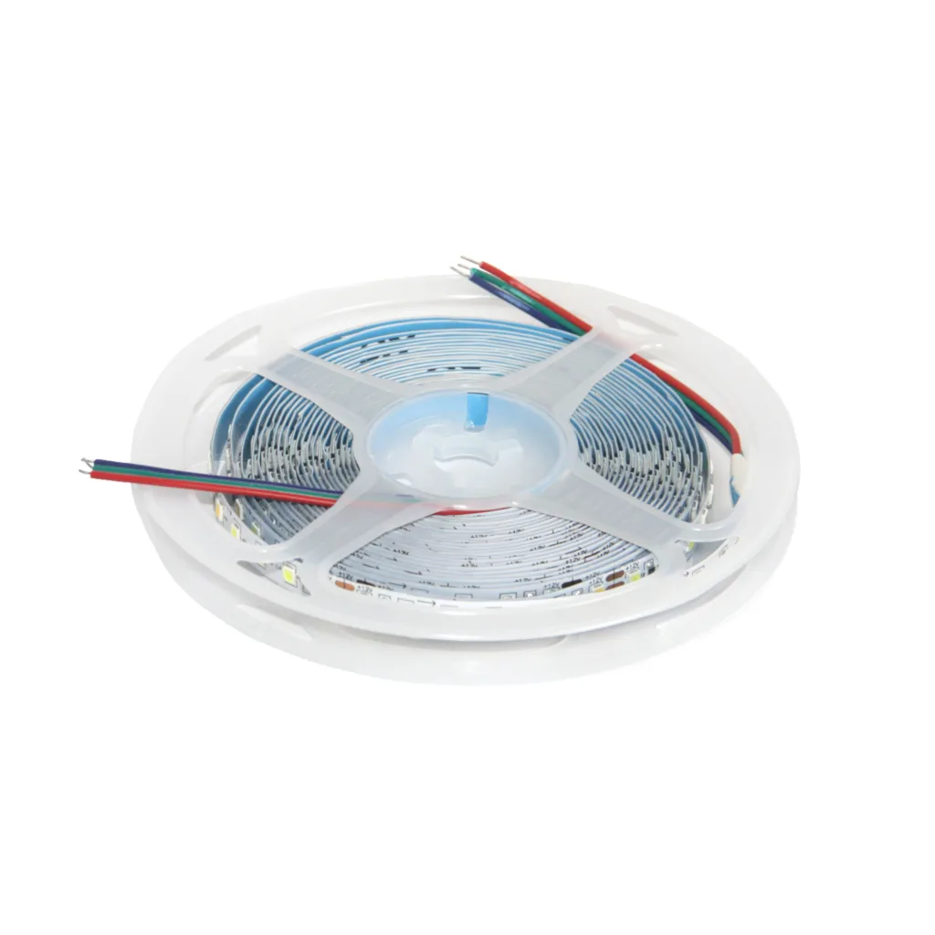 Лента светодиодная двухцветная (CCT) - 9,6W/m, 12V, 8мм, 2835, 120 д/м, IP20, тепл-холод белый, 5м, AKS