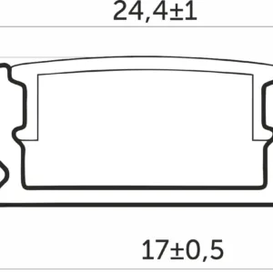 Профиль алюминиевый врезной LIRA-1707 с экраном, цвет черный, 3м, AKS
