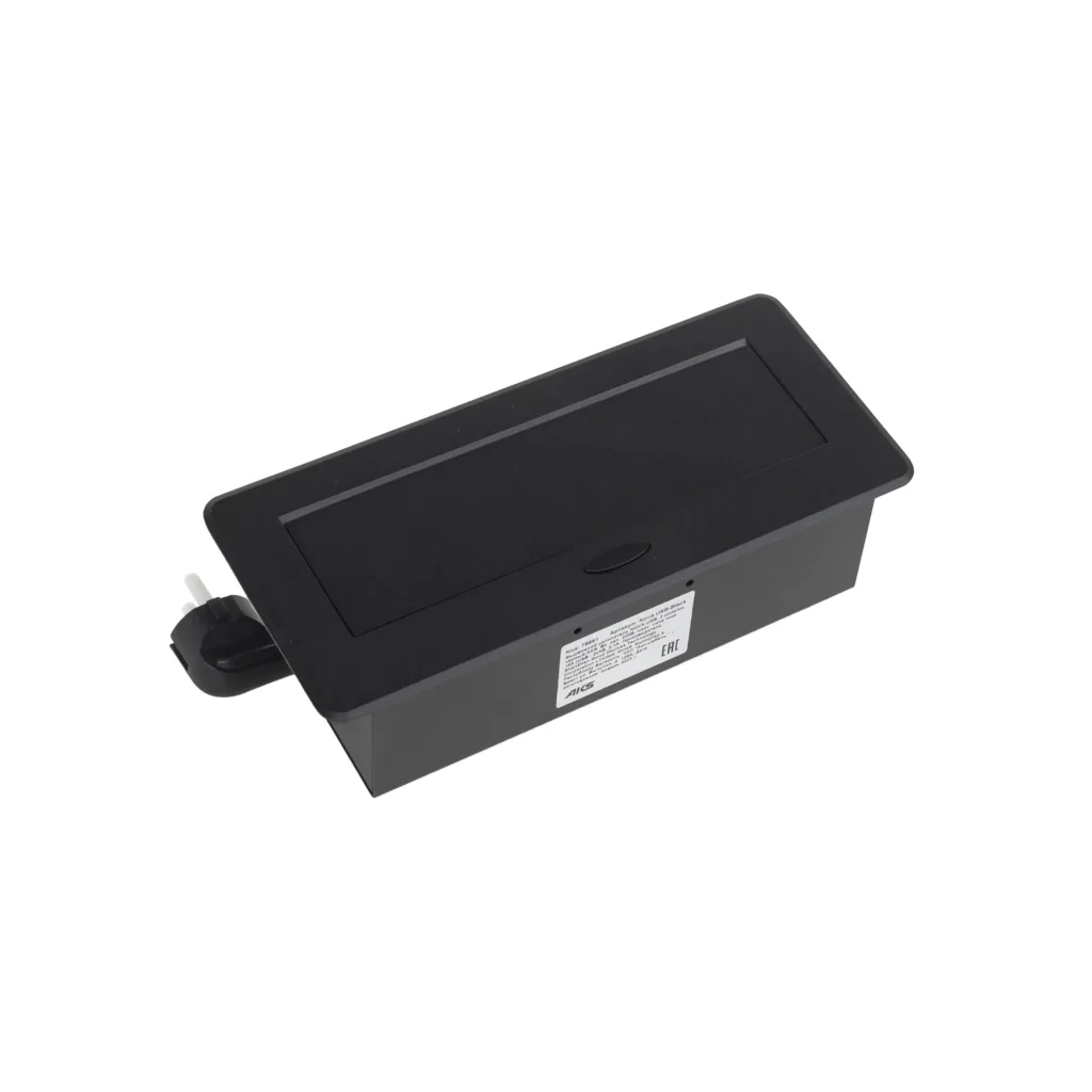Выдвижной удлинитель Nova USB, 2 розетки, USB A + USB C, черный, AKS
