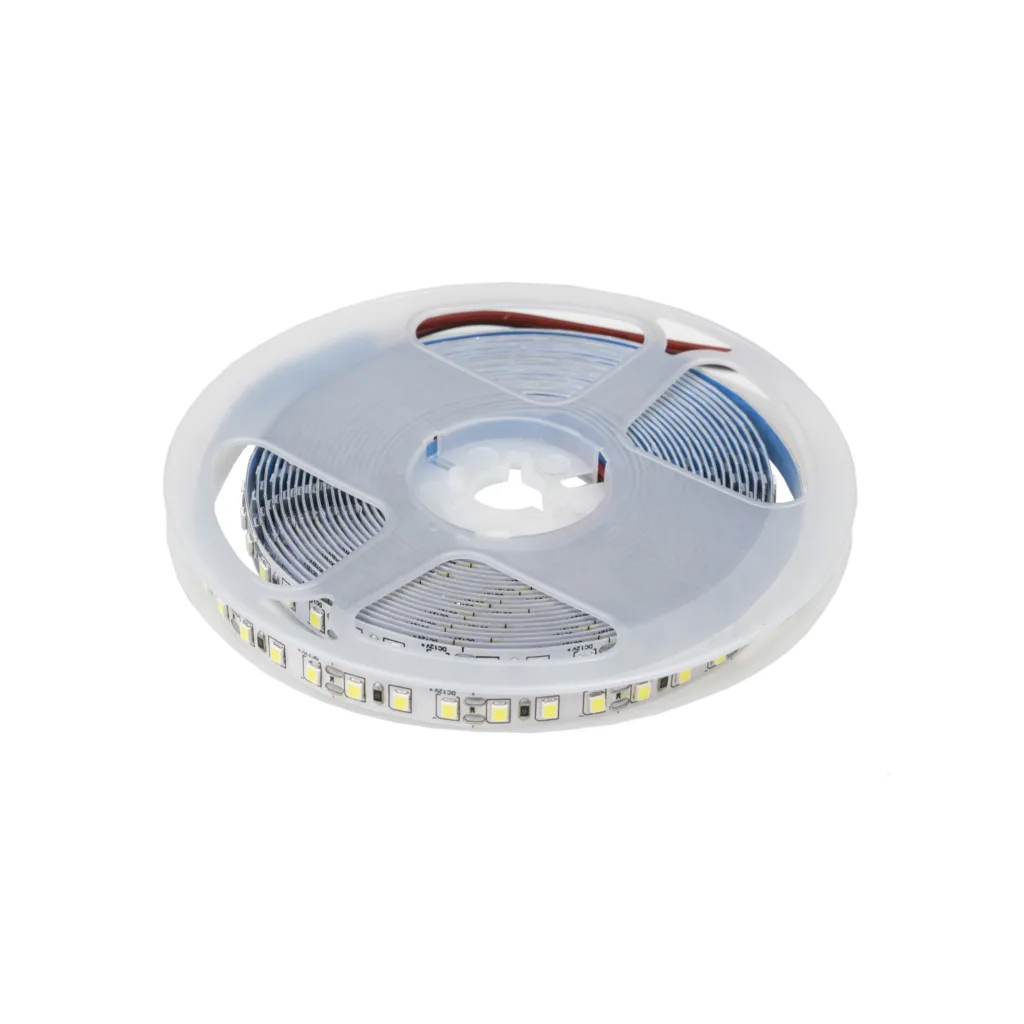 Лента светодиодная - 9,6W/m, 24V, 8мм, 2835, 120 д/м, IP20, нейтральный белый (4000K), CRI>70, 950 Lm, 5м, TE