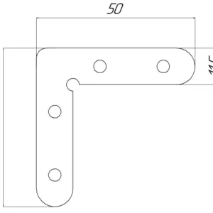 Соединительный угол для ал. профиля, 50х50х11,5мм, GLS