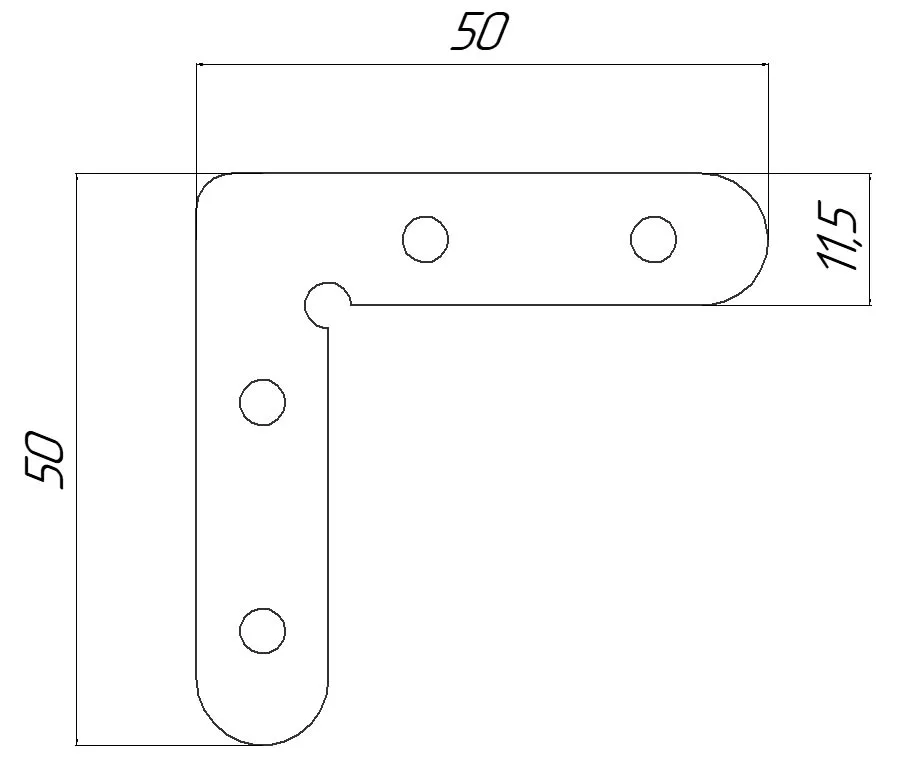 Соединительный угол для ал. профиля, 50х50х11,5мм, GLS