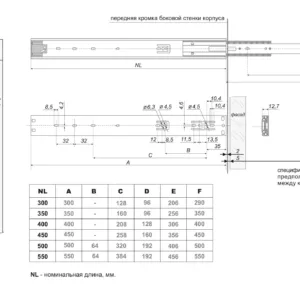 Шариковые направляющие PUSH DB4513Zn/300