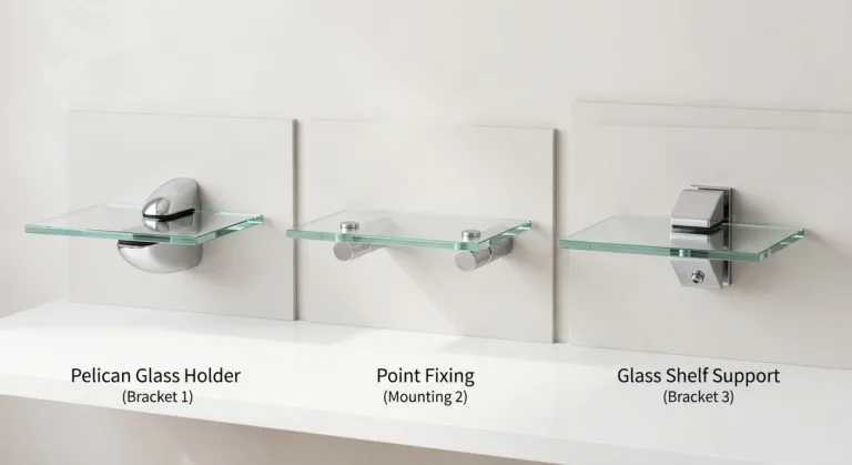 Пеликан, точечное крепление или полкодержатель для стекла: что выбрать