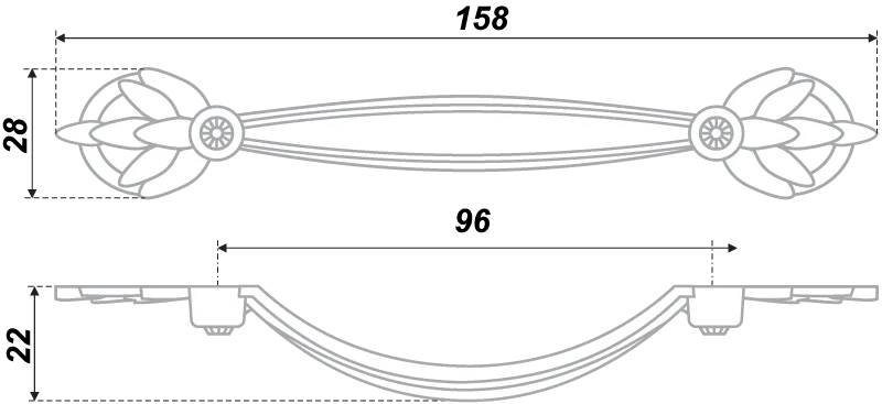 Мебельная ручка RS418EAB.3/96