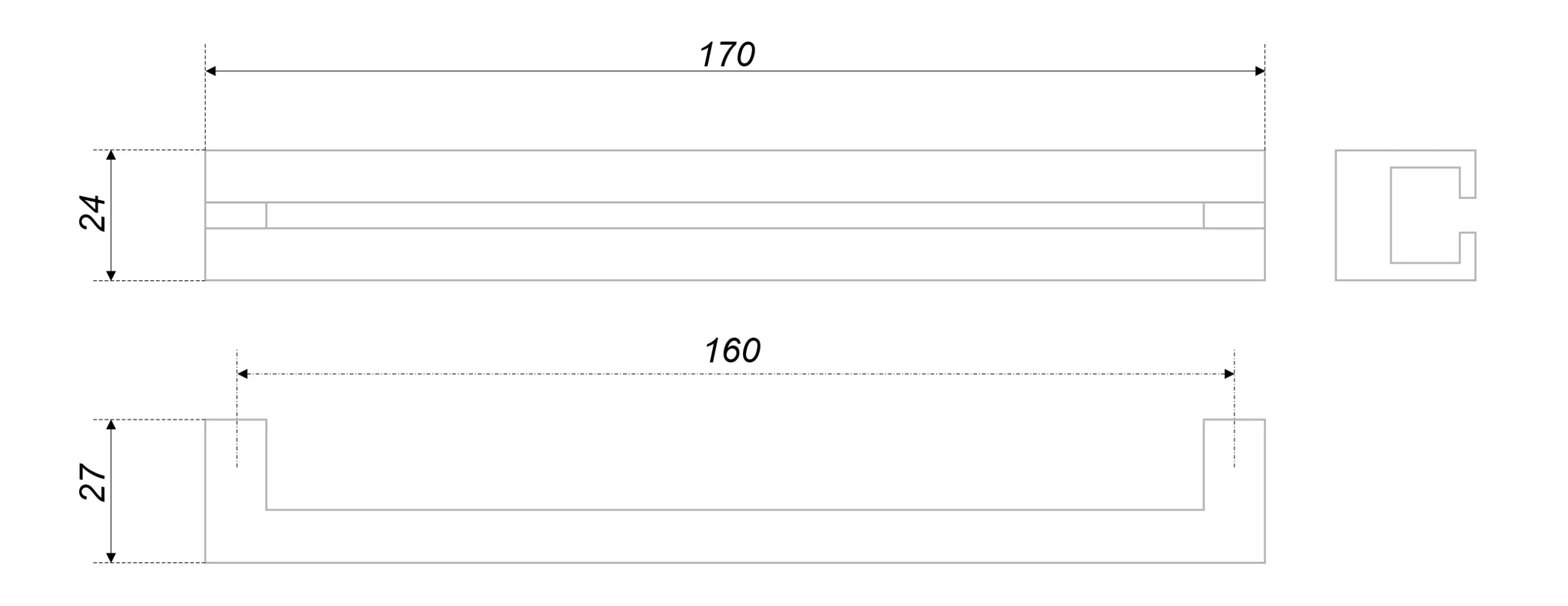 Мебельная ручка RS273W.3/160