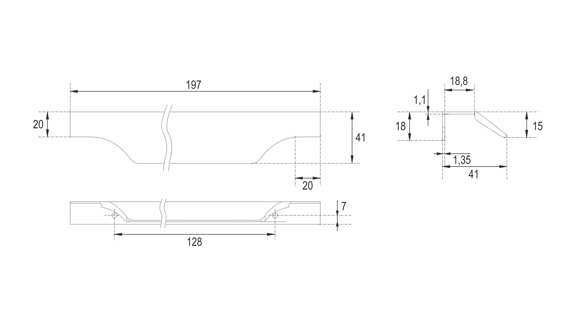 Мебельная ручка WING RT114SC.1/128/200