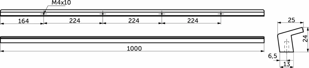 Ручка меб. скоба деревянная MIRA 672/1000 ясень, AKS