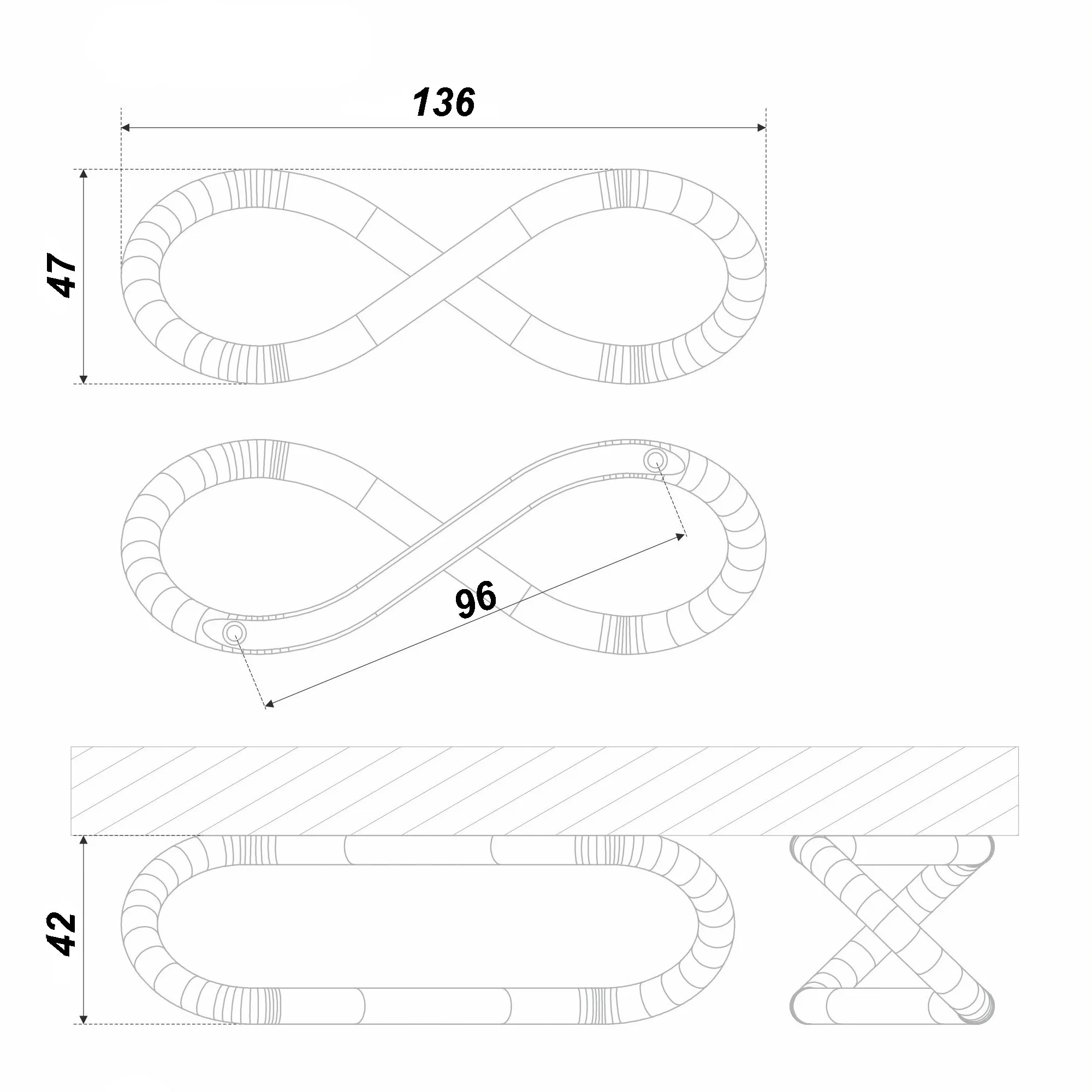Мебельная ручка «8» RS888BSN.3/96