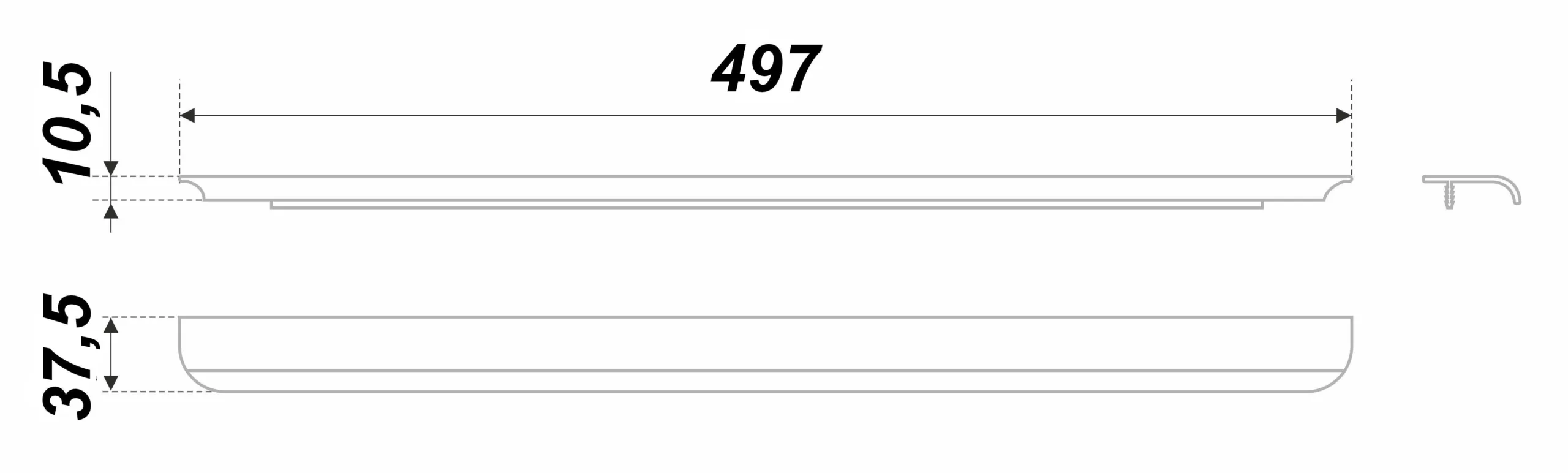 Мебельная ручка MONTE RT010SC.1/000/500