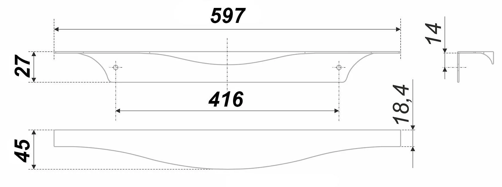 Мебельная ручка ERA RT008SC.1/416/600