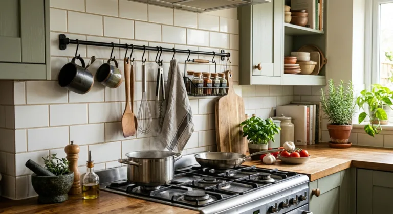 Когда кухонный рейлинг действительно удобен и что на нем хранить