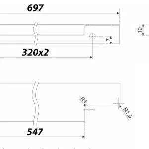 Мебельная ручка RAY RT009SG.1/000/700/*