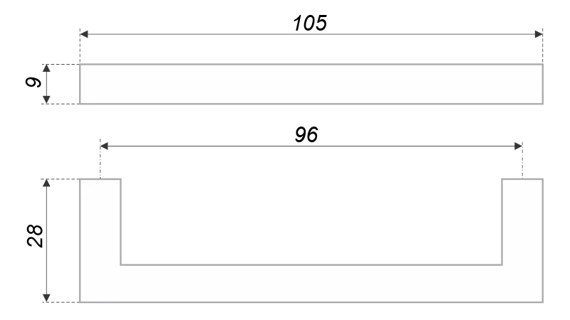 Мебельная ручка QUADRA RS043MBSG.4/96