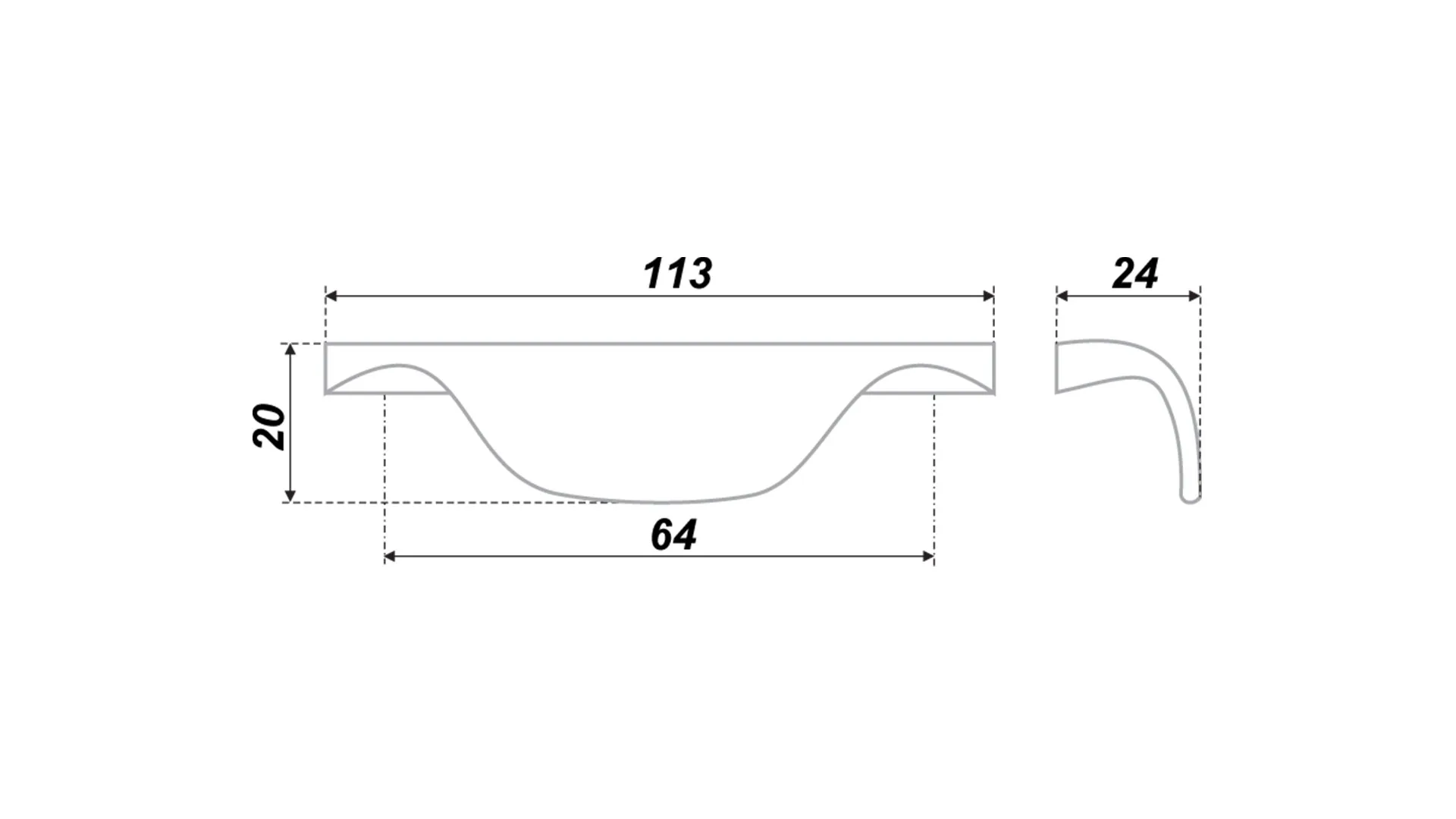 Мебельная ручка RS025SC.3/64