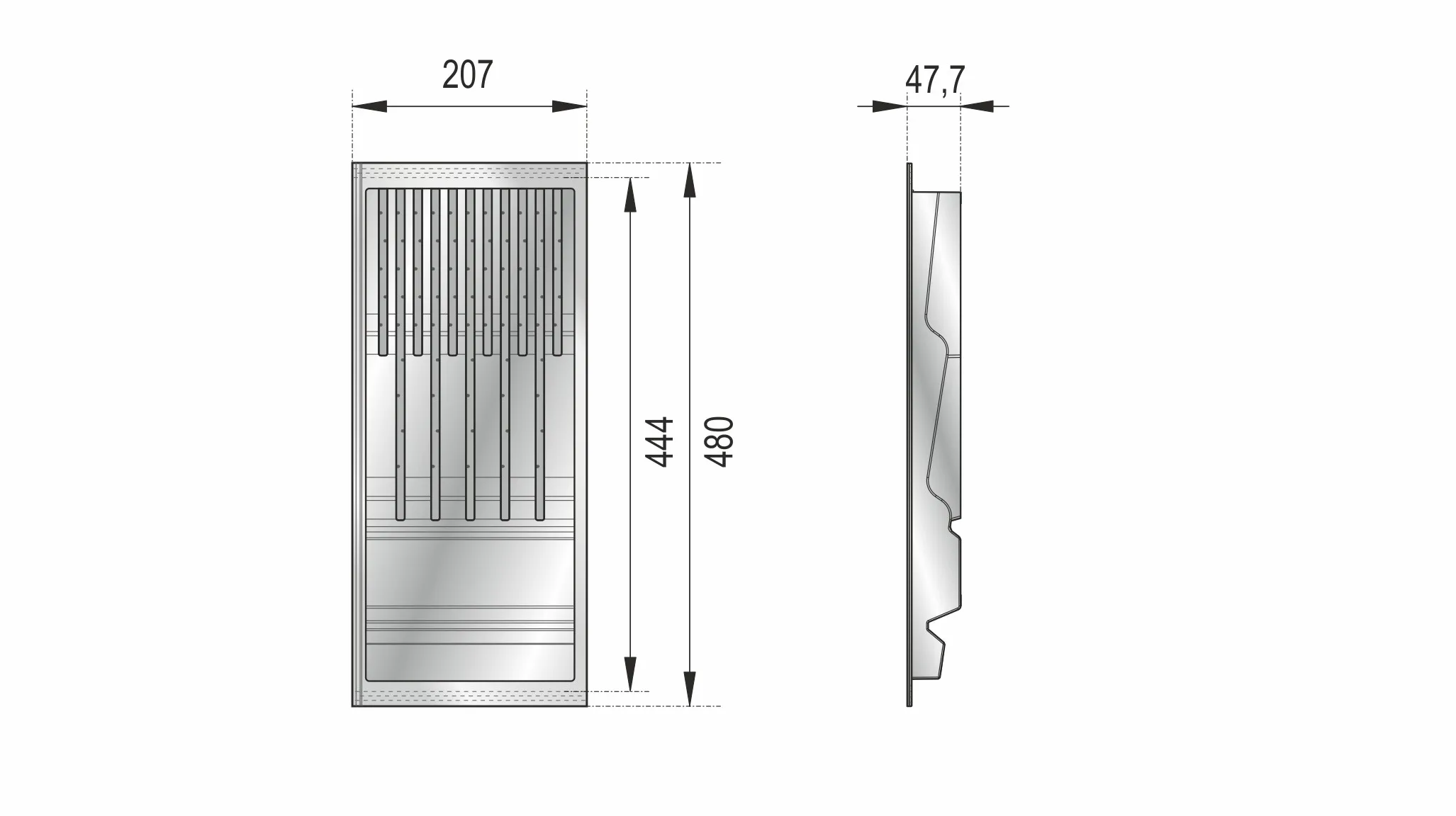 Блок для ножей BLӦKI PC15/GRPH/206x480