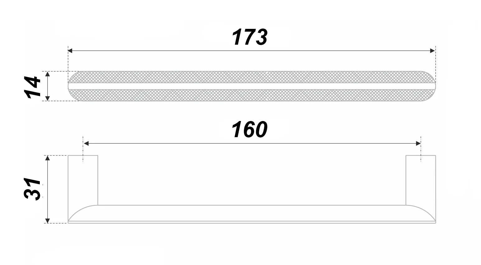 Мебельная ручка FACTURA RS320MBDN.5/160